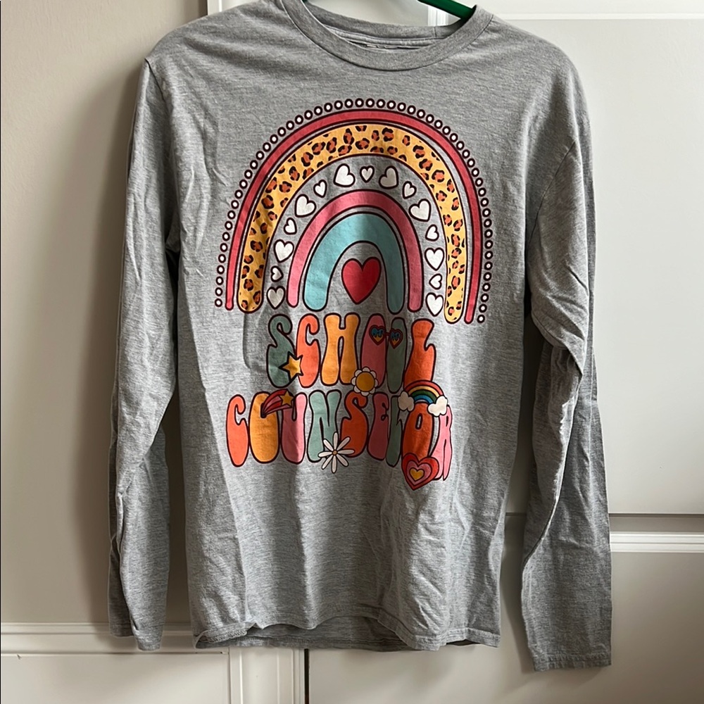 Long Sleeve School Counselor graphic Shirt